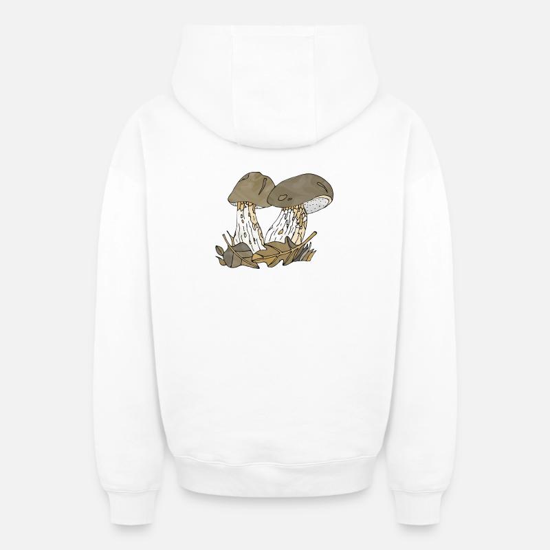 mycètes - Sweat à capuche unisexe zippé oversize épais SPREAD - blanc
