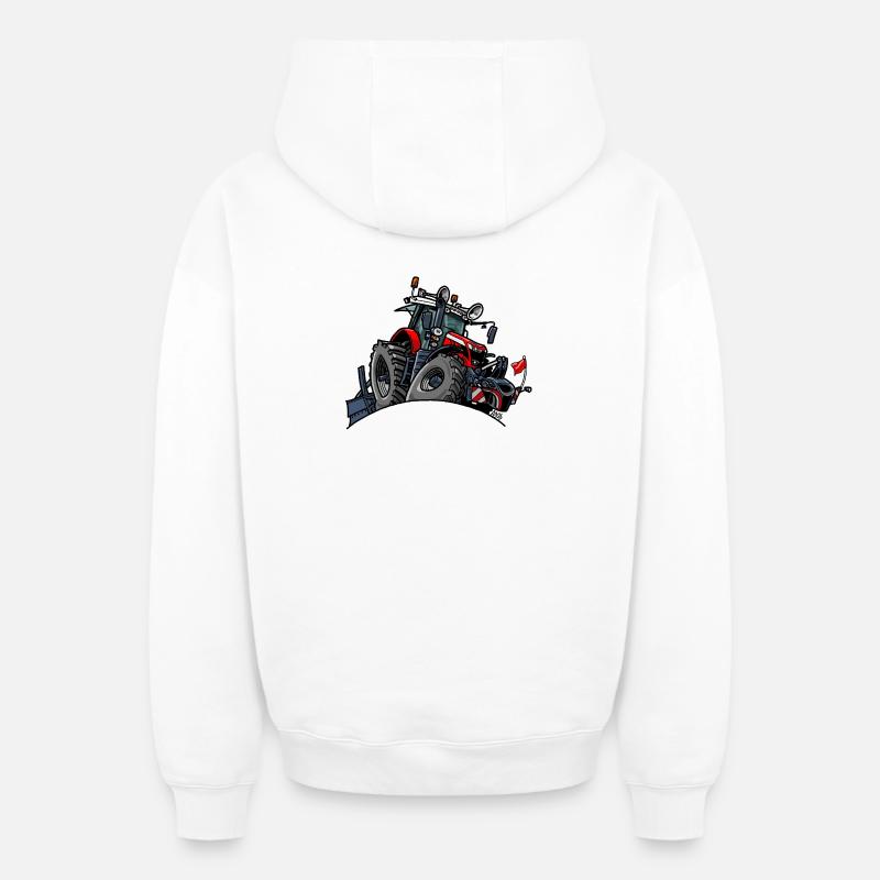 1399-RODE_TREKKER - Sweat à capuche unisexe zippé oversize épais SPREAD - blanc