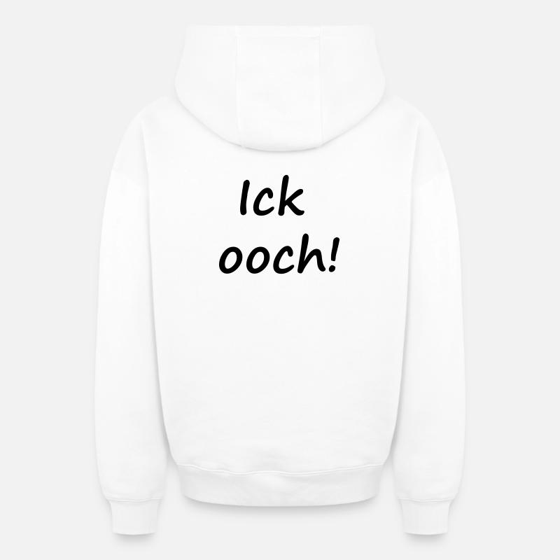 ICK OOCH ! - Sweat à capuche unisexe zippé oversize épais SPREAD - blanc