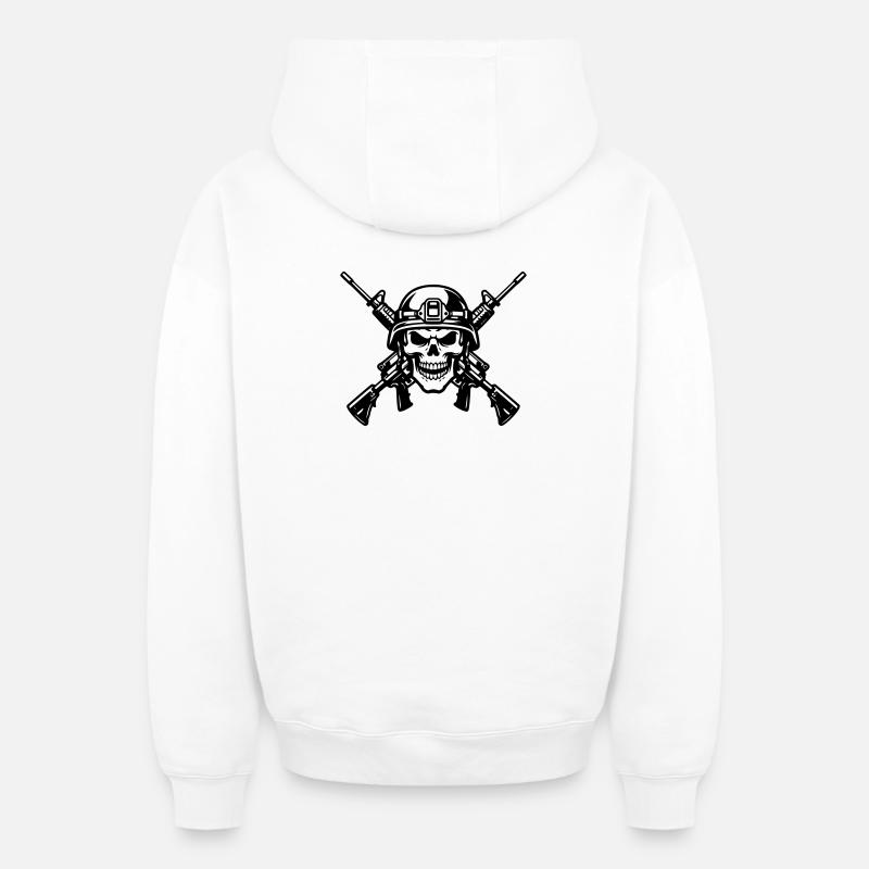War - Oversized Heavyweight Unisex Zip Hoodie - white