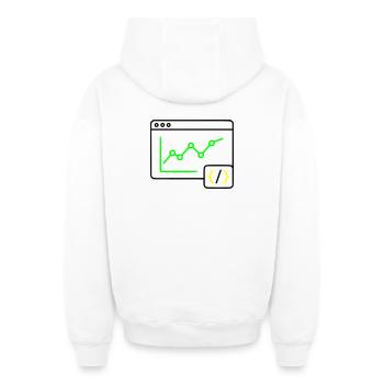 Web Analysis Chart Coding Browser Vector - Oversized Heavyweight Unisex Zip Hoodie - white - Back - AI Model Male 178 light (178cm)