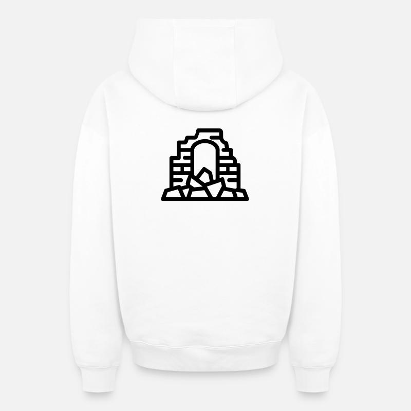 ruines - Sweat à capuche unisexe zippé oversize épais SPREAD - blanc