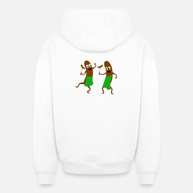 barbecue - Sweat à capuche unisexe zippé oversize épais SPREAD - blanc