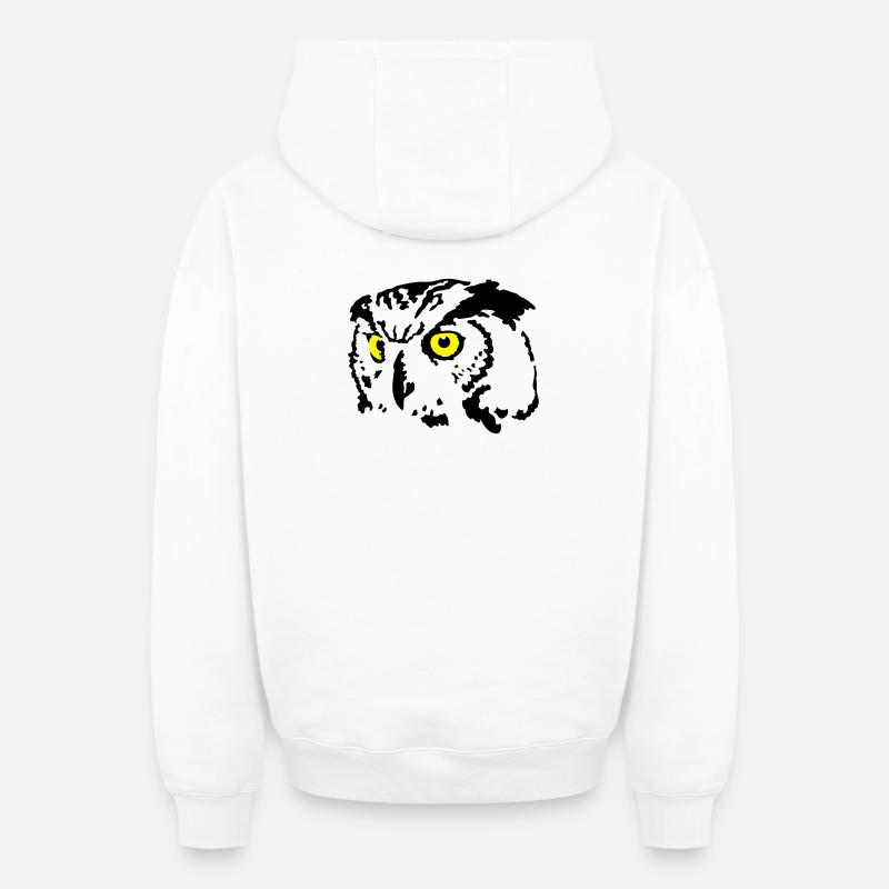 chouette - Sweat à capuche unisexe zippé oversize épais SPREAD - blanc