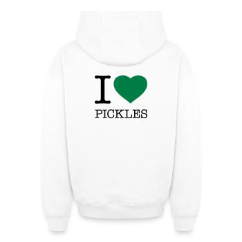 I LOVE PICKLES - Oversized Heavyweight Unisex Zip Hoodie - white - Back - AI Model Male 178 light (178cm)