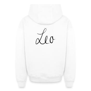 Leo - Oversized Heavyweight Unisex Zip Hoodie - white - Back - AI Model Male 178 light (178cm)