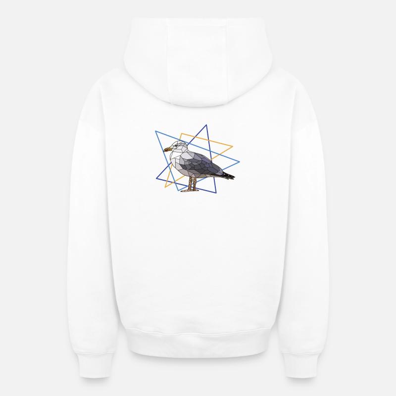 Möwe - Oversized Heavyweight Unisex Zip Hoodie - Weiß