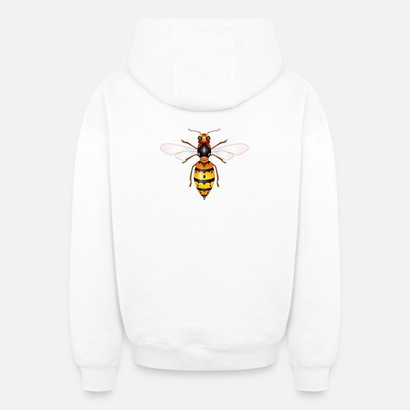 Dessin d’un frelon fascinant - Sweat à capuche unisexe zippé oversize épais SPREAD - blanc