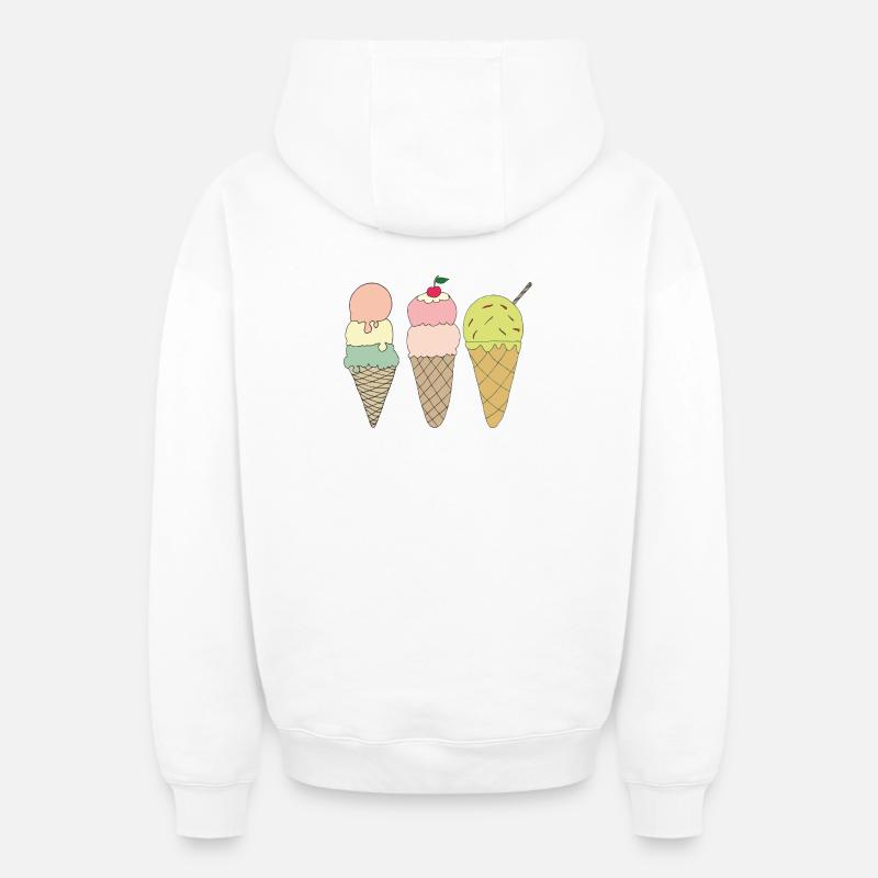 variations de glace - Sweat à capuche unisexe zippé oversize épais SPREAD - blanc