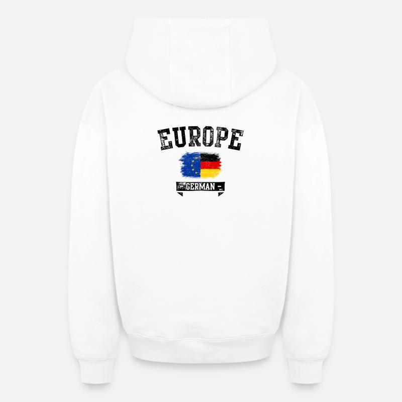 UE Allemagne Drapeau Pinceau Mélange - Sweat à capuche unisexe zippé oversize épais SPREAD - blanc