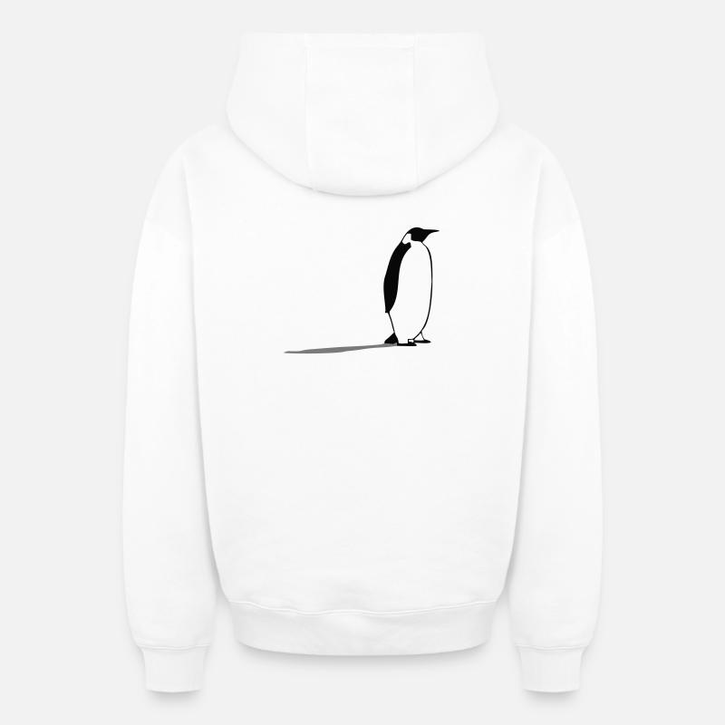 Pingouin - Sweat à capuche unisexe zippé oversize épais SPREAD - blanc
