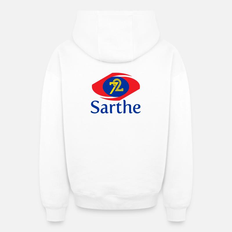 Sarthe - Sweat à capuche unisexe zippé oversize épais SPREAD - blanc