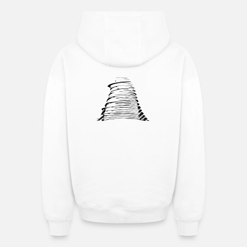 ouragan orageux - Sweat à capuche unisexe zippé oversize épais SPREAD - blanc