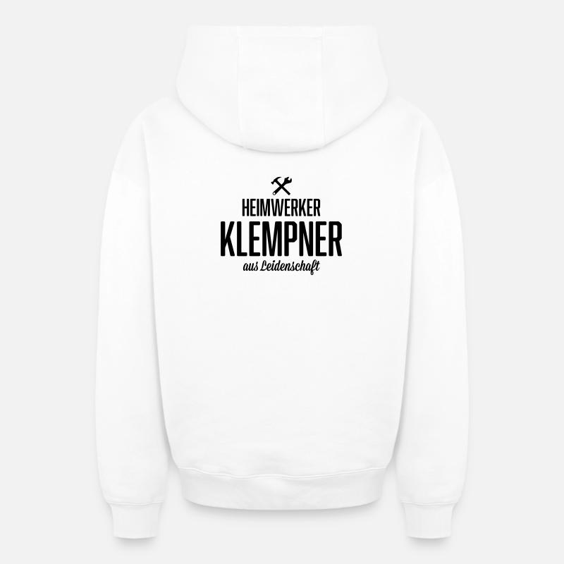 Heimwerker Klempner - Oversized Heavyweight Unisex Zip Hoodie - Weiß