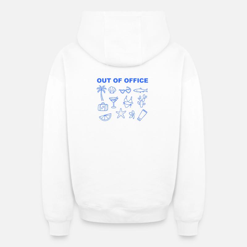 Absent du bureau / Vacances / Retraite - Sweat à capuche unisexe zippé oversize épais SPREAD - blanc