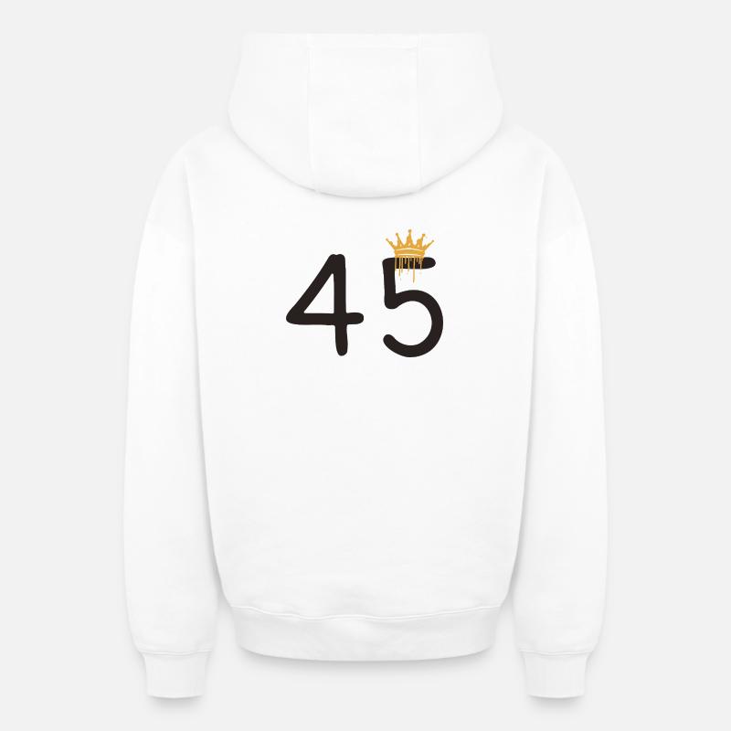 45 - Sweat à capuche unisexe zippé oversize épais SPREAD - blanc