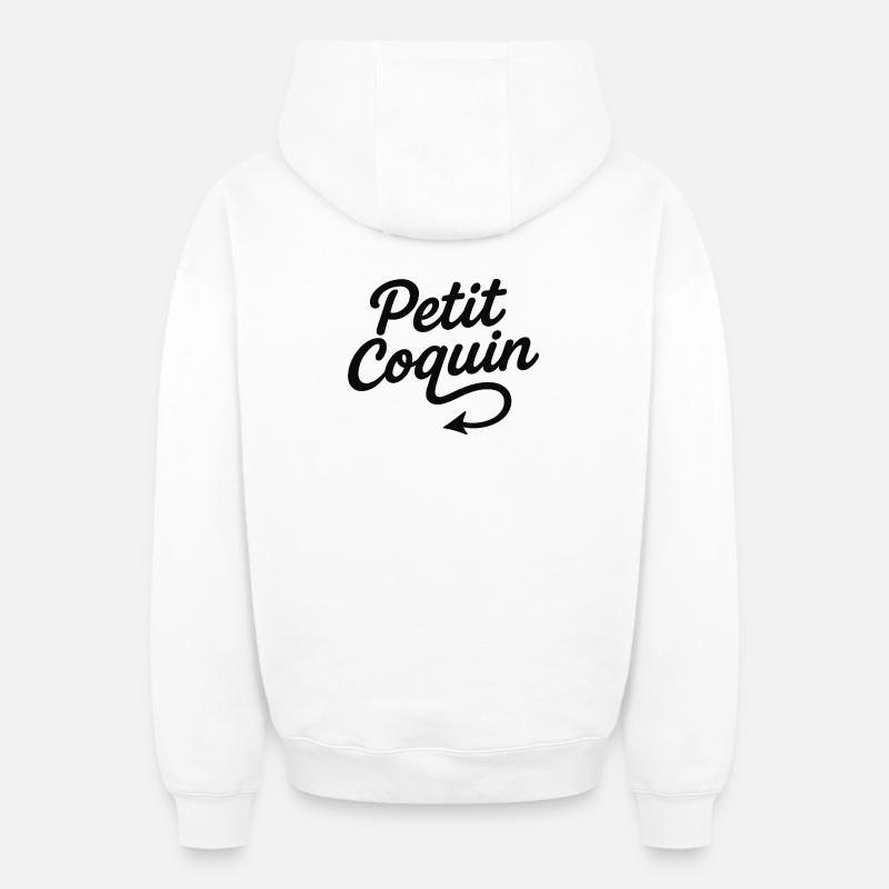 Petit Coquin - Sweat à capuche unisexe zippé oversize épais SPREAD - blanc