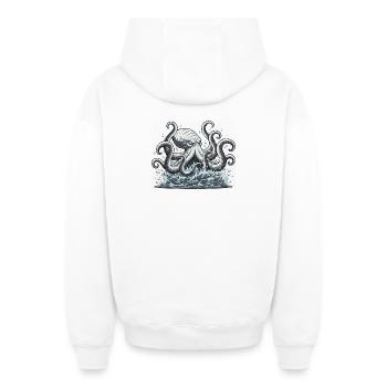 Kraken-Tintenfisch-Oktopus - Oversized Heavyweight Unisex Zip Hoodie - Weiß - Hinten - AI Model Male 178 light (178cm)