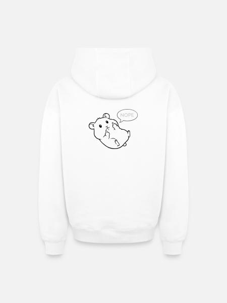lazy hamster hamster lover hamster owner - Oversized Heavyweight Unisex Zip Hoodie - white