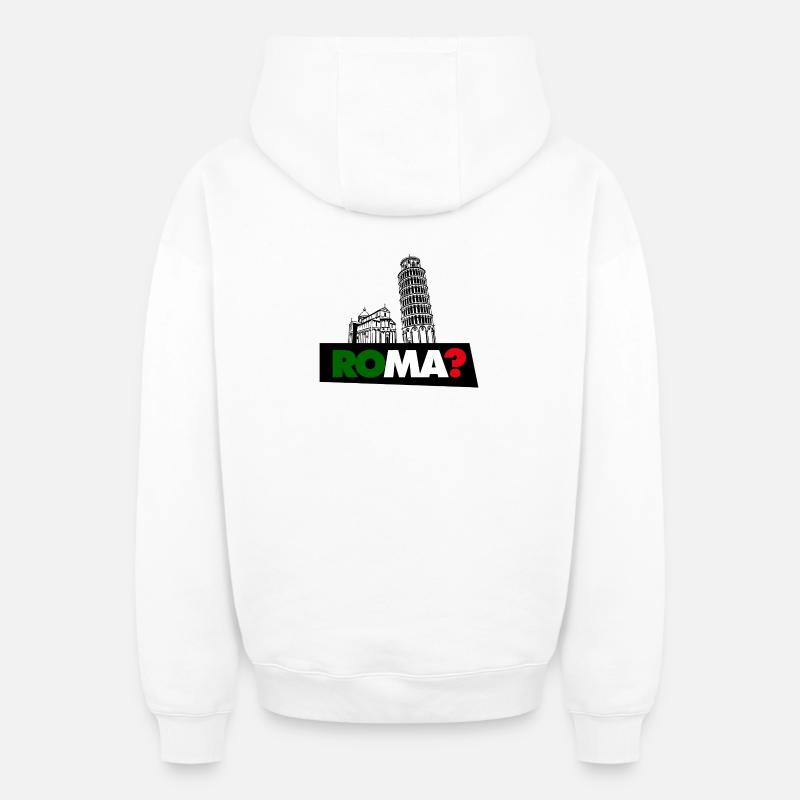 Rom? - Oversized Heavyweight Unisex Zip Hoodie - Weiß