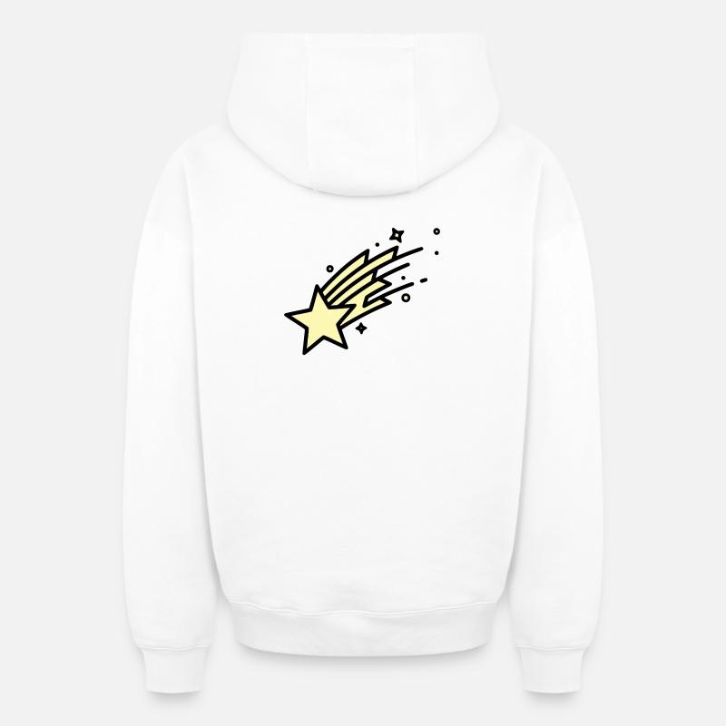 Shooting Star Comet Comic - Oversized Heavyweight Unisex Zip Hoodie - white