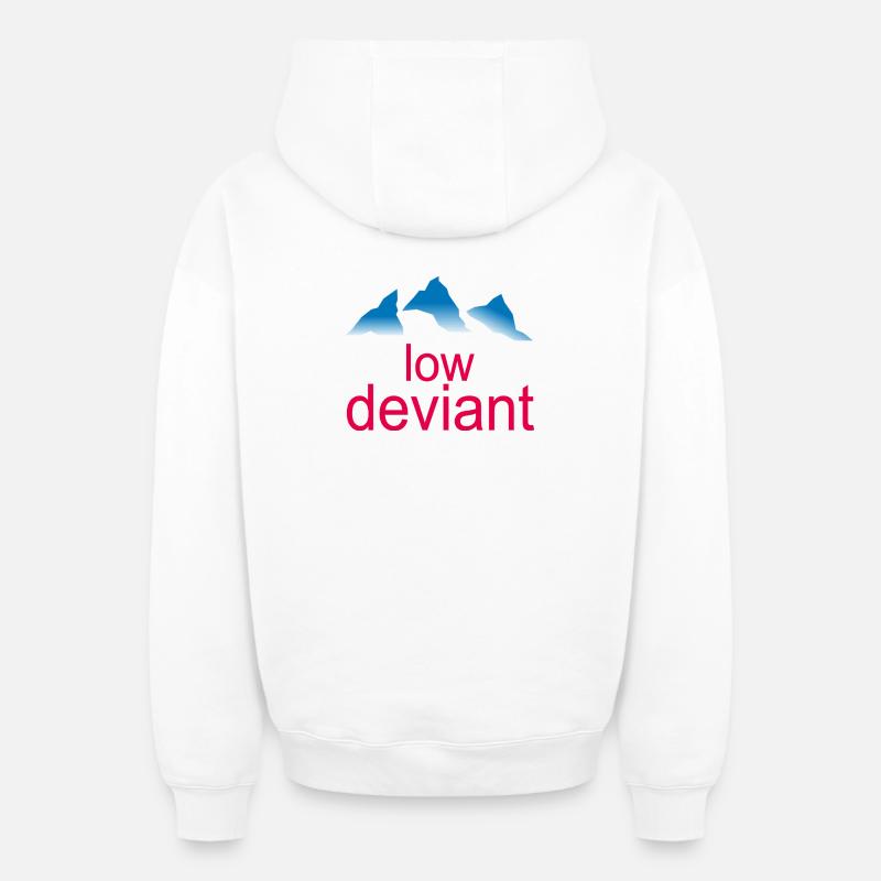 Low Deviant - Sweat à capuche unisexe zippé oversize épais SPREAD - blanc