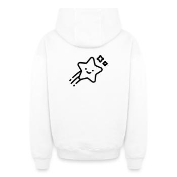 shooting star - Oversized Heavyweight Unisex Zip Hoodie - white - Back - AI Model Male 178 light (178cm)