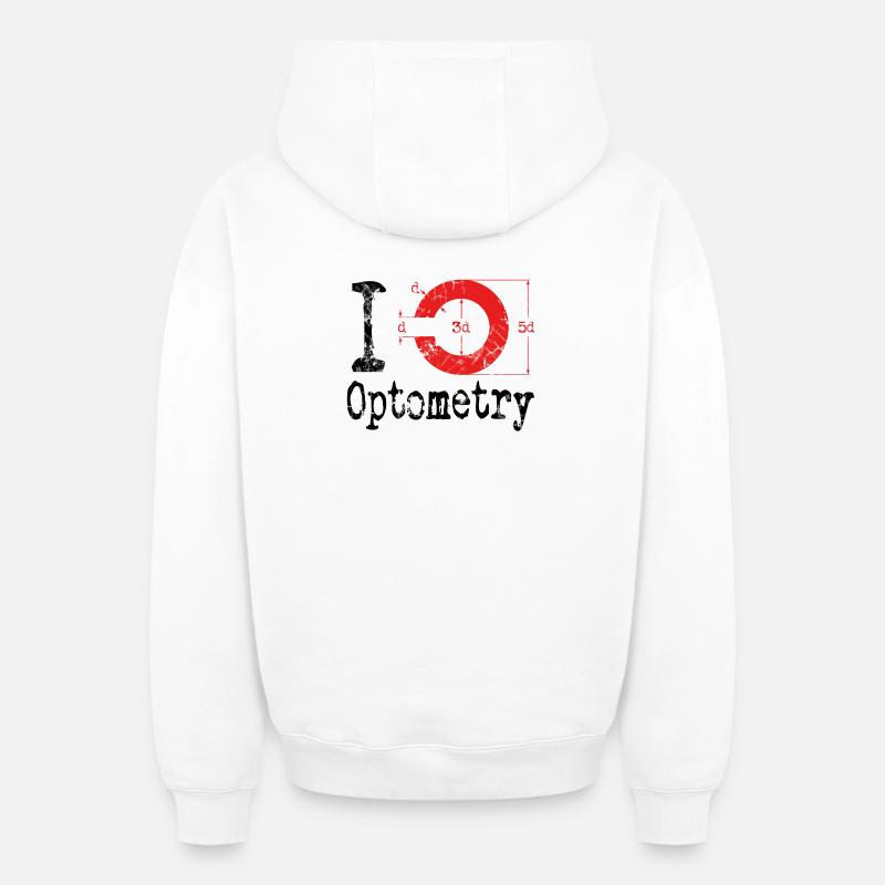 J'adore l'optométrie Optométriste - Sweat à capuche unisexe zippé oversize épais SPREAD - blanc
