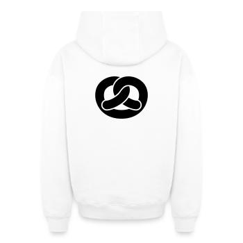 Brezel - Oversized Heavyweight Unisex Zip Hoodie - Weiß - Hinten - AI Model Male 178 light (178cm)