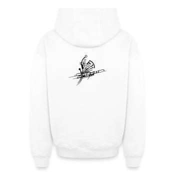 T Shard09 - Oversized Heavyweight Unisex Zip Hoodie - white - Back - AI Model Male 178 light (178cm)