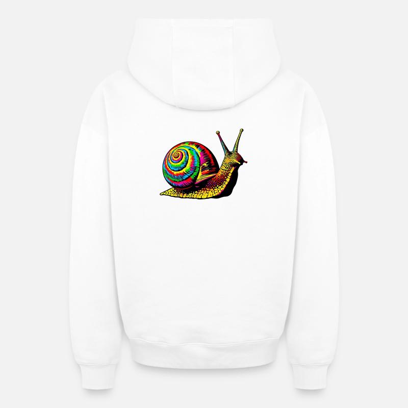 Escargot - Sweat à capuche unisexe zippé oversize épais SPREAD - blanc