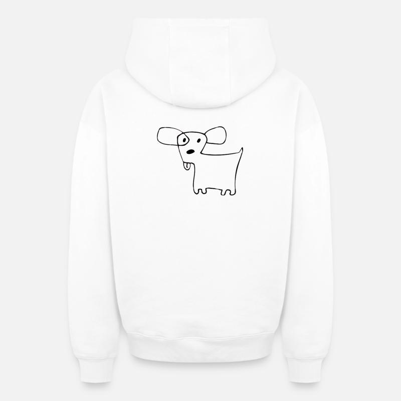 002 Short pour chien - Sweat à capuche unisexe zippé oversize épais SPREAD - blanc
