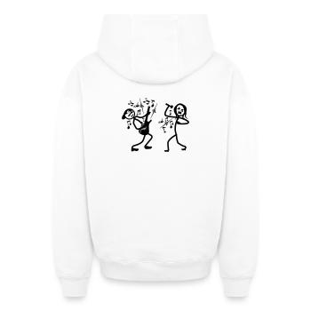 Guitarist and singer - Oversized Heavyweight Unisex Zip Hoodie - white - Back - AI Model Male 178 light (178cm)