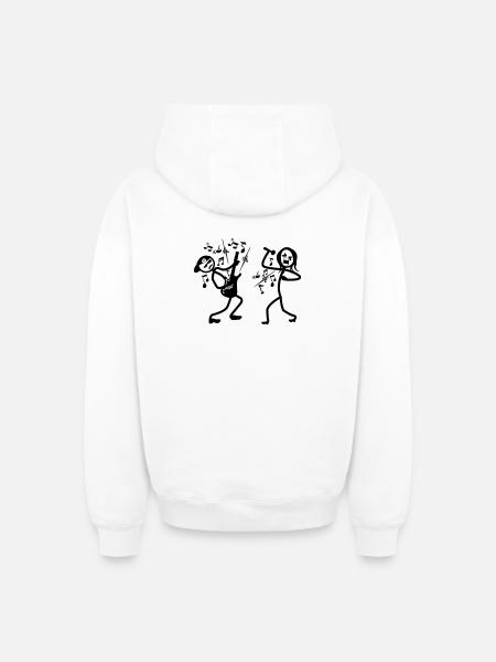Guitarist and singer - Oversized Heavyweight Unisex Zip Hoodie - white