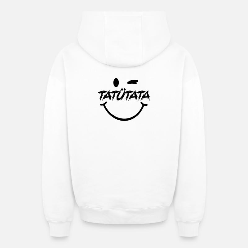 Tatuetata - Sweat à capuche unisexe zippé oversize épais SPREAD - blanc