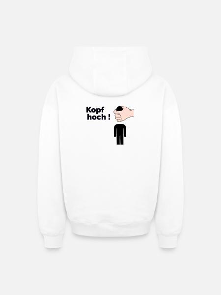 Kopf hoch - Oversized Heavyweight Unisex Zip Hoodie - Weiß