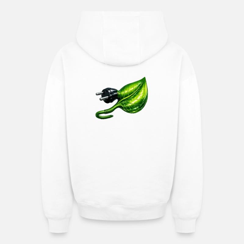 Fiche énergétique verte - Sweat à capuche unisexe zippé oversize épais SPREAD - blanc