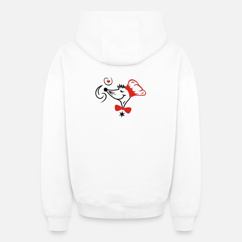Le chef étoilé - Sweat à capuche unisexe zippé oversize épais SPREAD - blanc