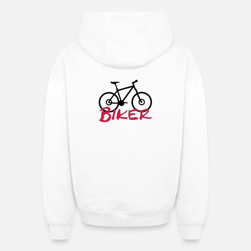 motarde - Sweat à capuche unisexe zippé oversize épais SPREAD - blanc