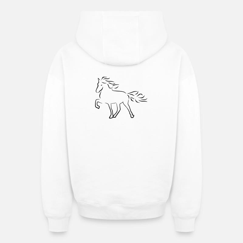Cheval d’Islande - Sweat à capuche unisexe zippé oversize épais SPREAD - blanc