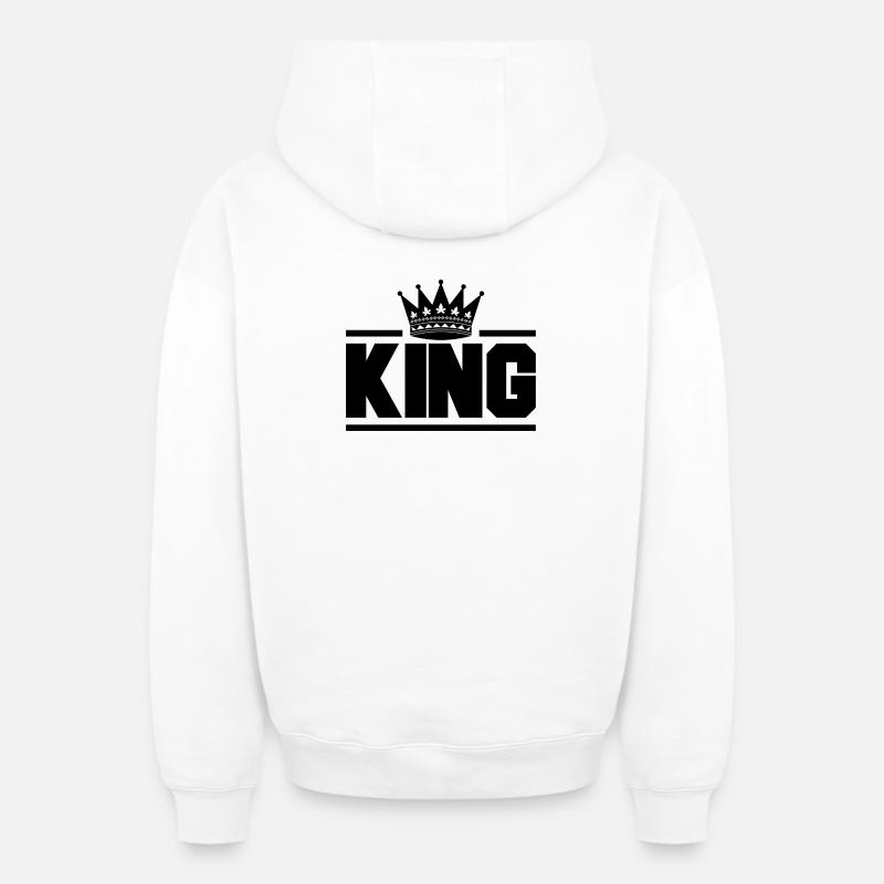 Roi - Sweat à capuche unisexe zippé oversize épais SPREAD - blanc