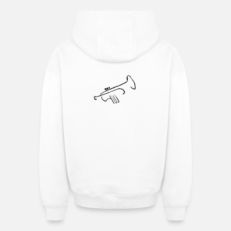 Trompette - Sweat à capuche unisexe zippé oversize épais SPREAD - blanc