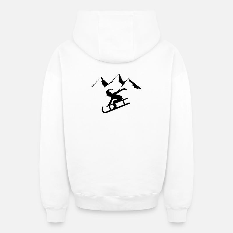 traîneau - Sweat à capuche unisexe zippé oversize épais SPREAD - blanc