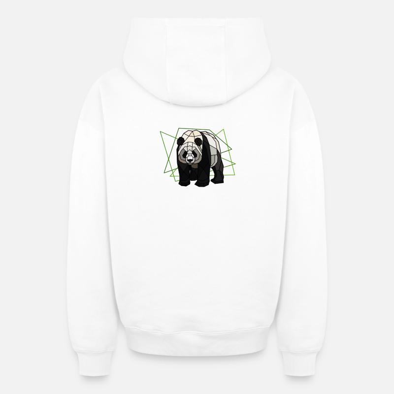 Grand Panda - Sweat à capuche unisexe zippé oversize épais SPREAD - blanc