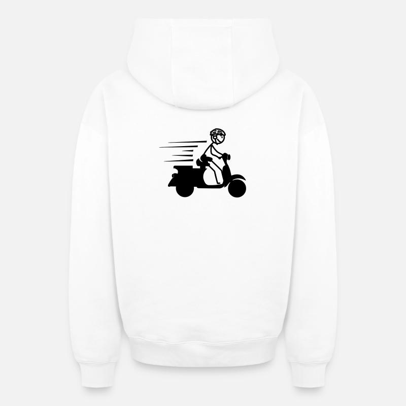 Roller mit Jungen-Strichmännchen - Oversized Heavyweight Unisex Zip Hoodie - Weiß