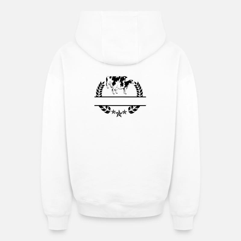Kuh-Monogramm - Oversized Heavyweight Unisex Zip Hoodie - Weiß