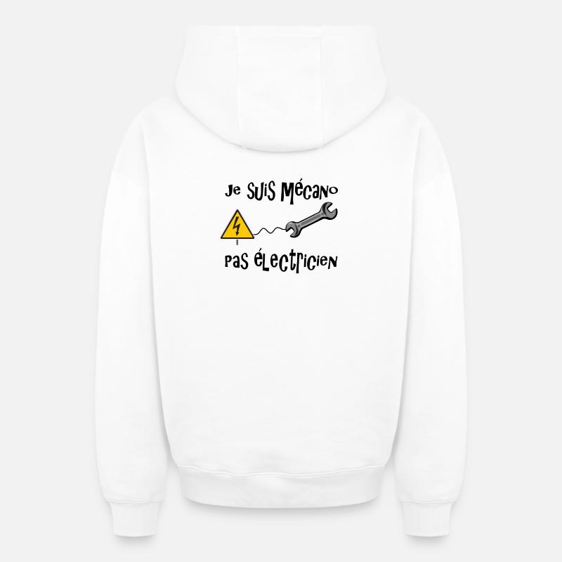 Mécanicien - Sweat à capuche unisexe zippé oversize épais SPREAD - blanc
