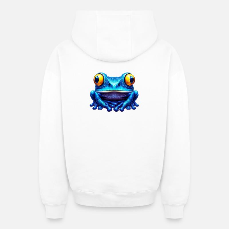 Grenouille - Sweat à capuche unisexe zippé oversize épais SPREAD - blanc