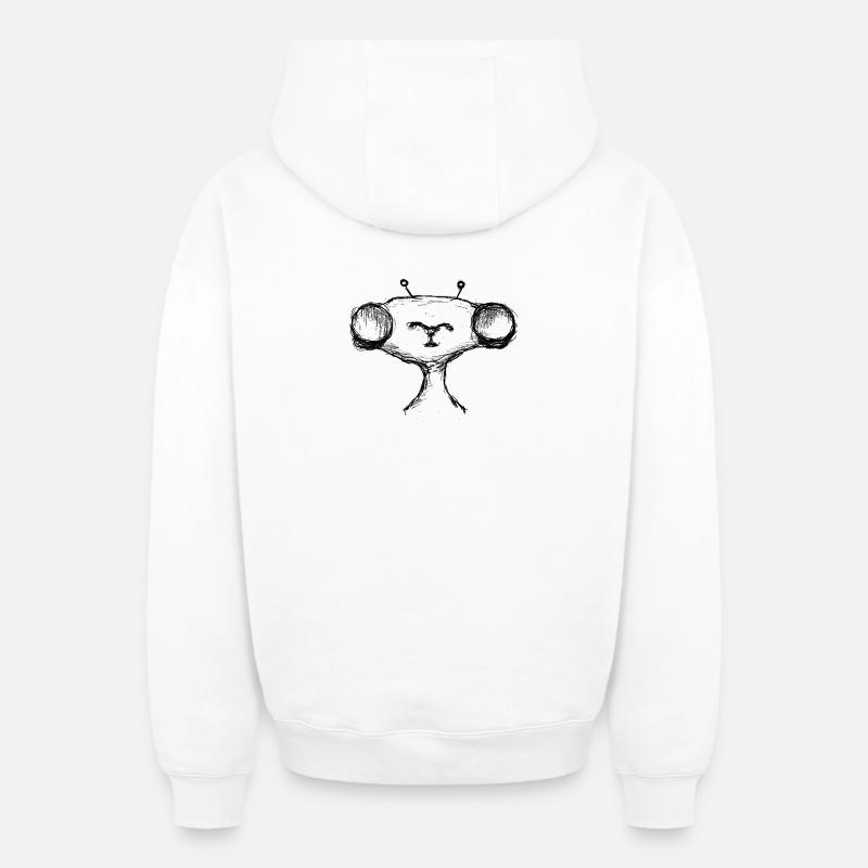 Étranger - Sweat à capuche unisexe zippé oversize épais SPREAD - blanc