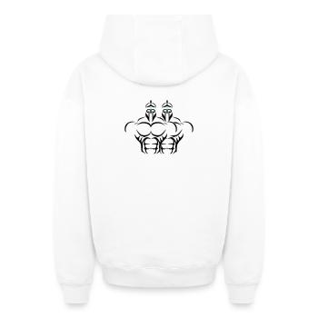 Alpha Twins Deluxe - Oversized Heavyweight Unisex Zip Hoodie - Weiß - Hinten - AI Model Male 178 light (178cm)